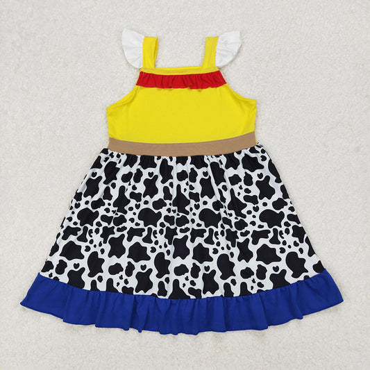 GSD1881 Baby Girls Toy Cow Knee Length Dresses D 3.15