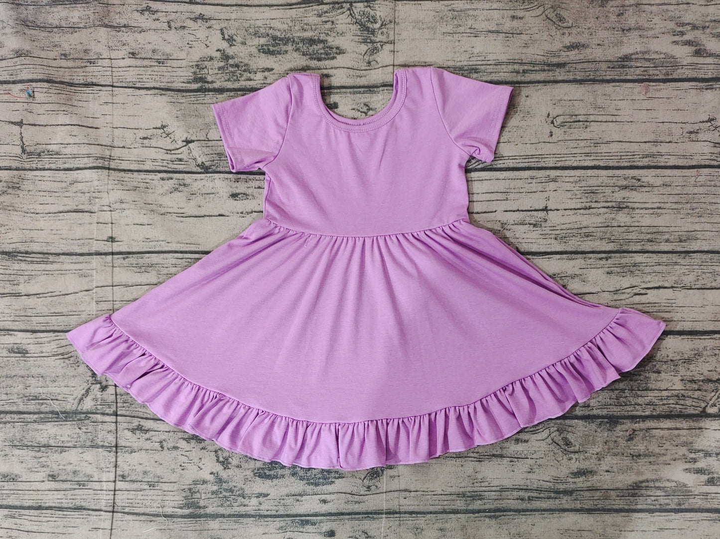 GSD1914 Baby Girls Lavender Twirl Ruffle Knee Length Dresses  D 3.6