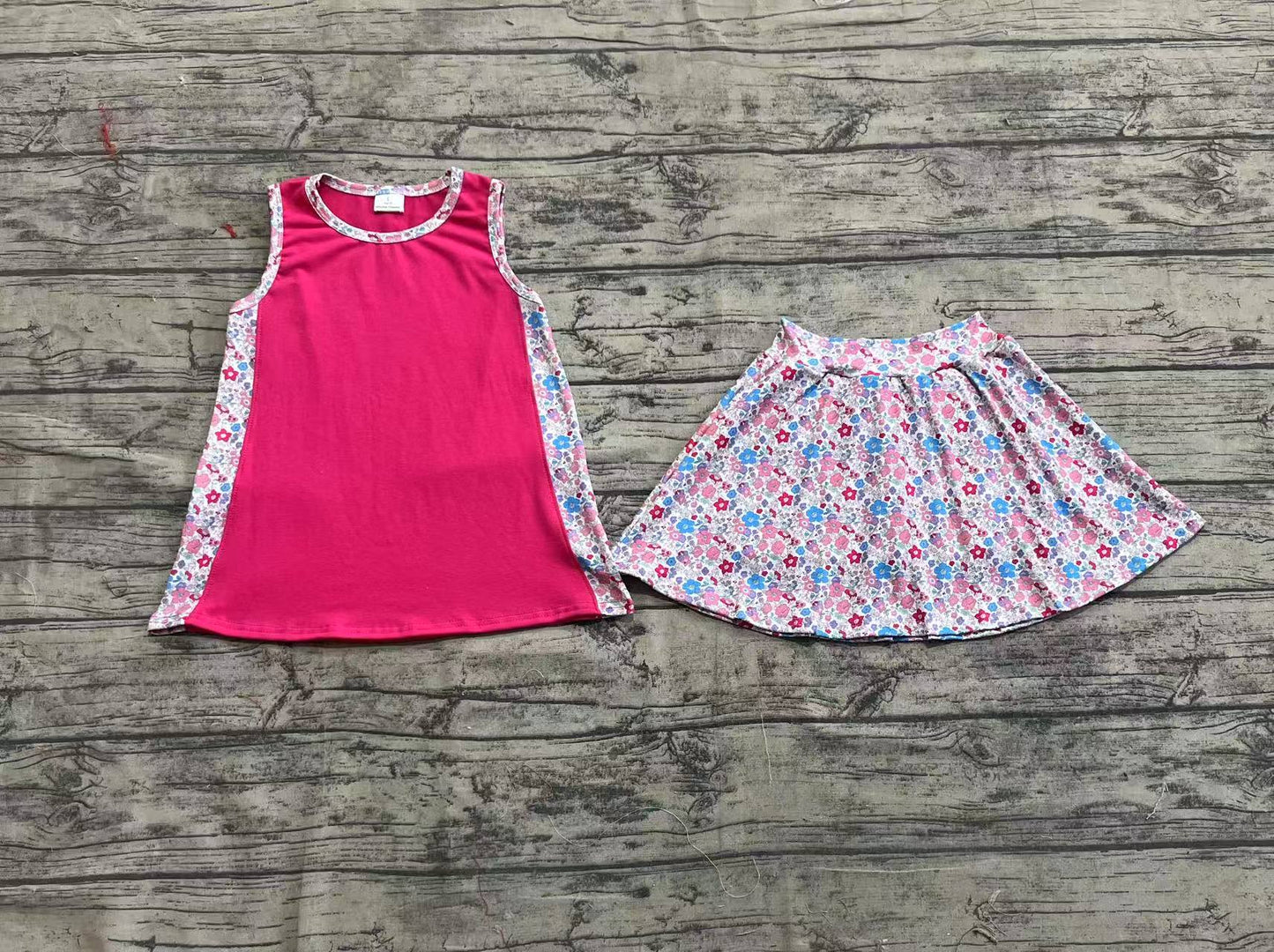 GSD1926  Baby Girls Pink Tunic Top Skorts Skirts Clothes Sets  D 4.10