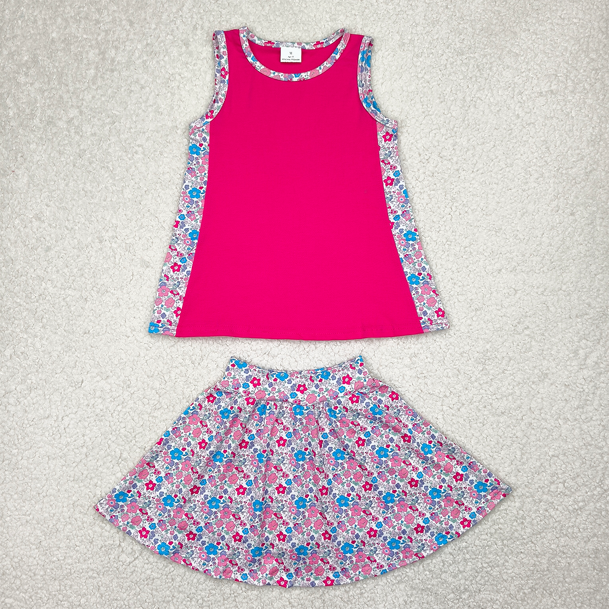 GSD1926  Baby Girls Pink Tunic Top Skorts Skirts Clothes Sets  D 4.10