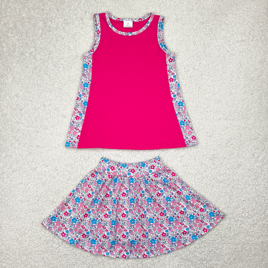 GSD1926  Baby Girls Pink Tunic Top Skorts Skirts Clothes Sets  D 4.10