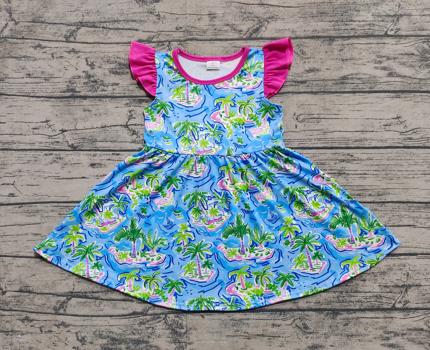 GSD1928   Baby Girls Tree Flutter Sleeve Pearl Knee Length Dresses D 3.19