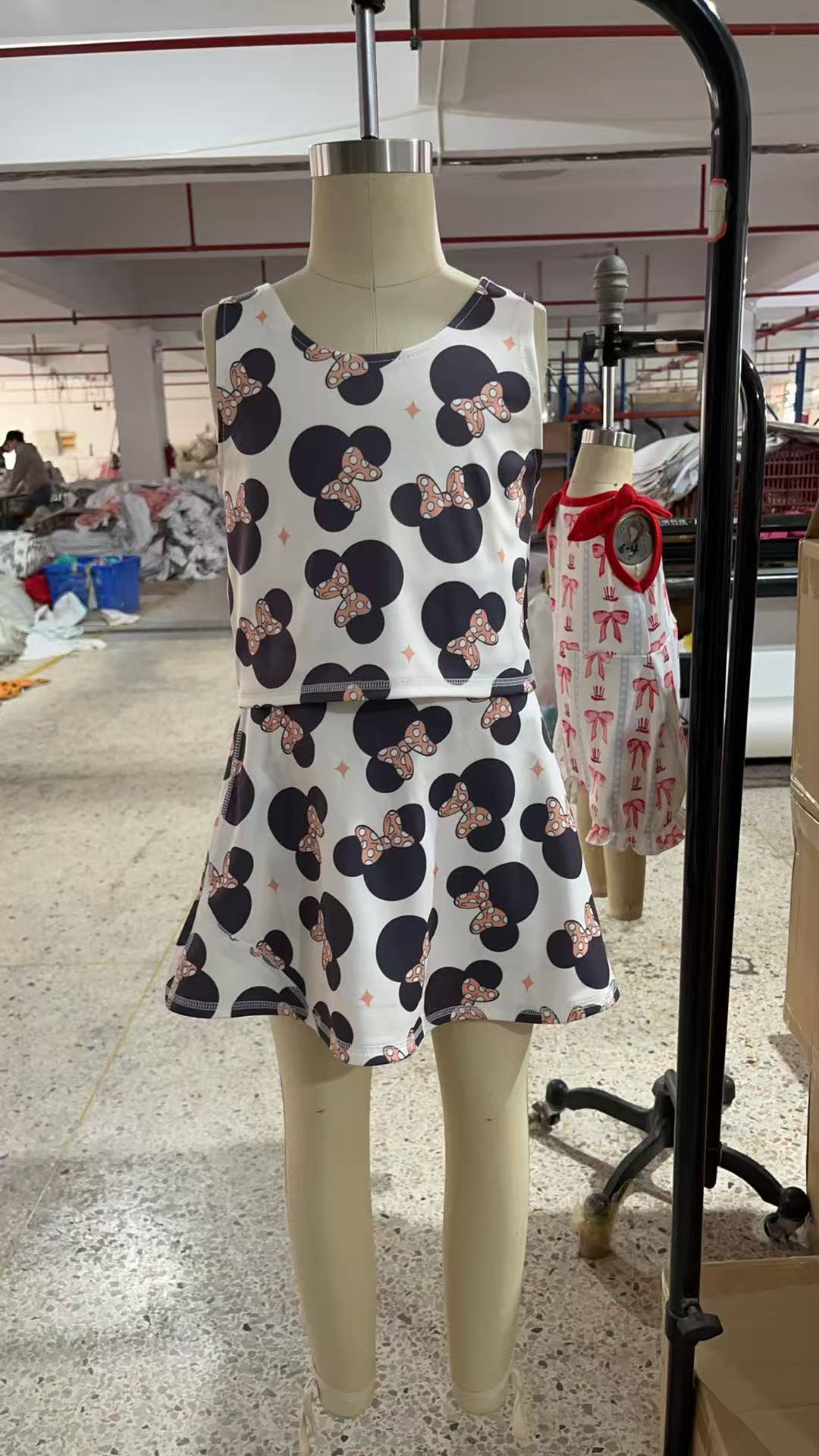 GSD1934 Baby Girls Cartoon Mouse Top Yoga Skort Clothes Sets  D 4.2