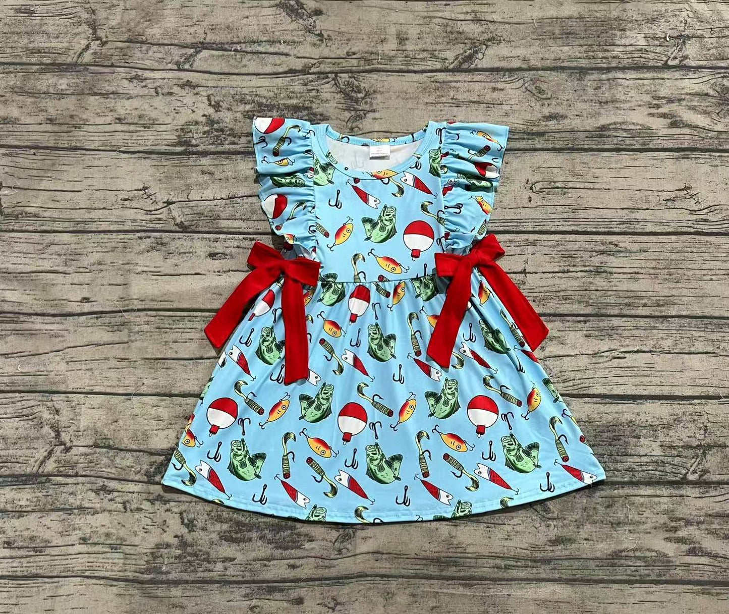 GSD1953  Baby Girls Fishing Float Bows Knee Length Dresses D 3.31