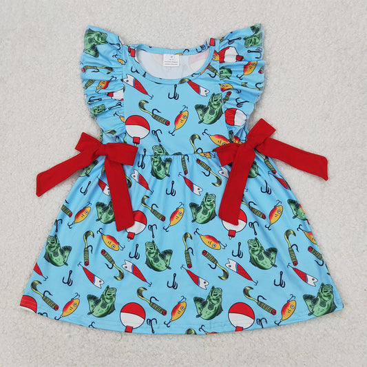 GSD1953  Baby Girls Fishing Float Bows Knee Length Dresses D 3.31