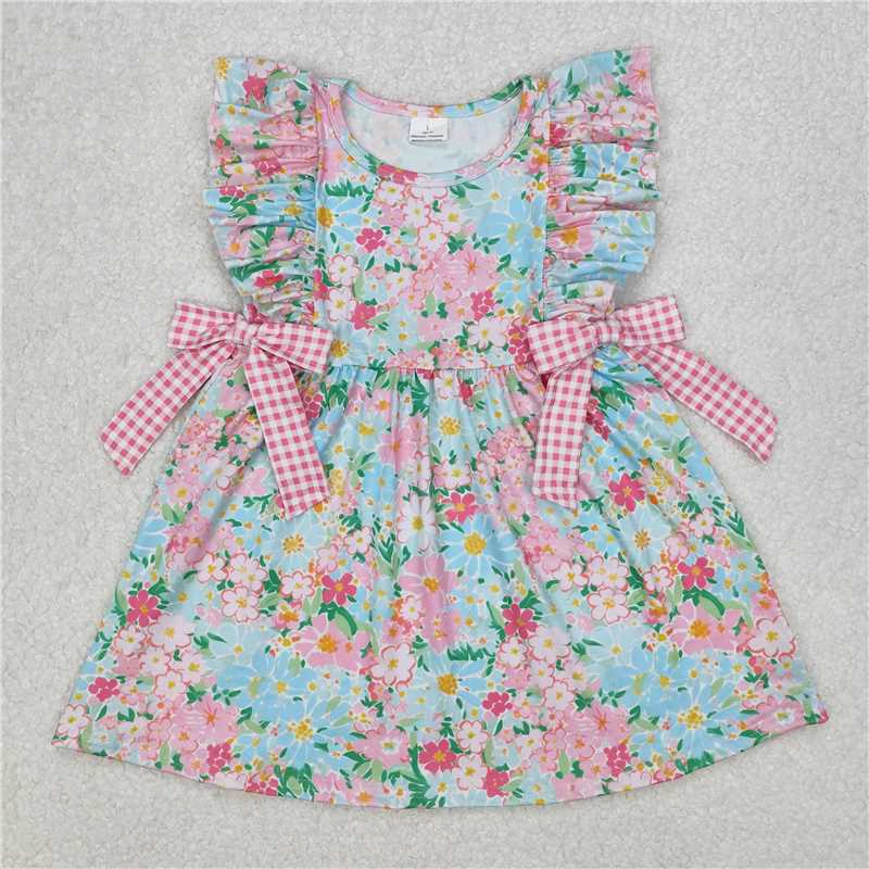 Match Baby Girls Blue Pink Flowers Rompers Dresses Outfits Sets  D 3.13