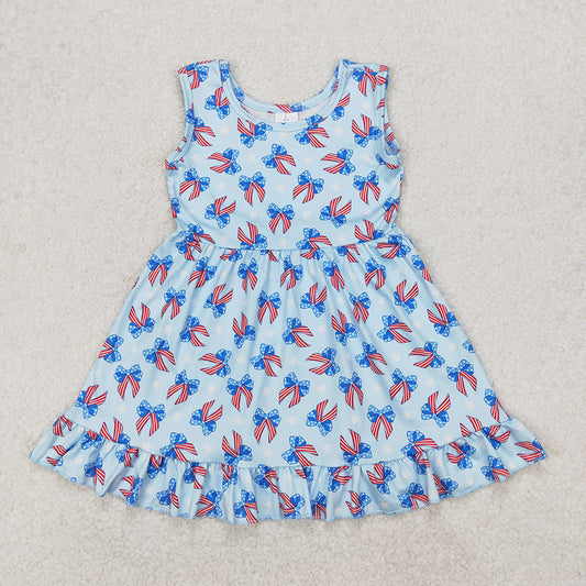 GSD1965 Baby Girls 4th Of July Bows Sleeveless Knee Length Dresses D 3.15