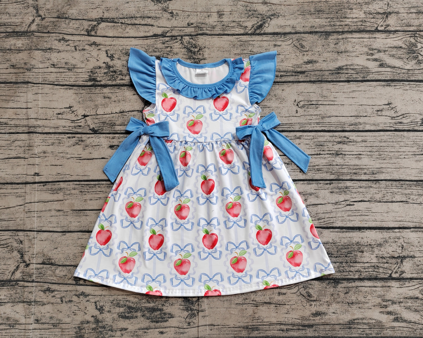 GSD1966  Baby Girls Apple Bows Knee Length Dresses D 3.15