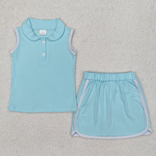 GSD1973  Baby Girls Green Aqua Pullover Top Sports Shorts Clothes Sets  D 3.10