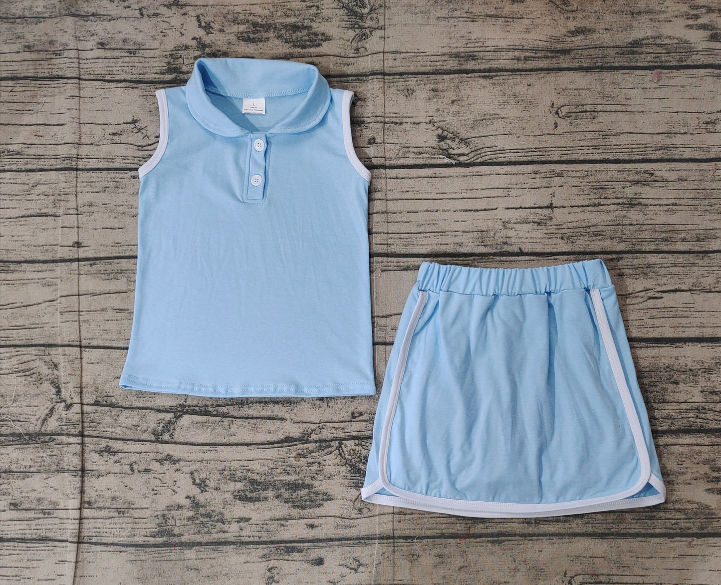 presale GSD1974  Baby Girls Aqua Pullover Top Sports Shorts Clothes Sets   2025 2.15