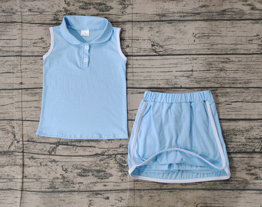 presale GSD1974 Baby Girls Aqua Pullover Top Sports Shorts Clothes Sets 2025 2.15