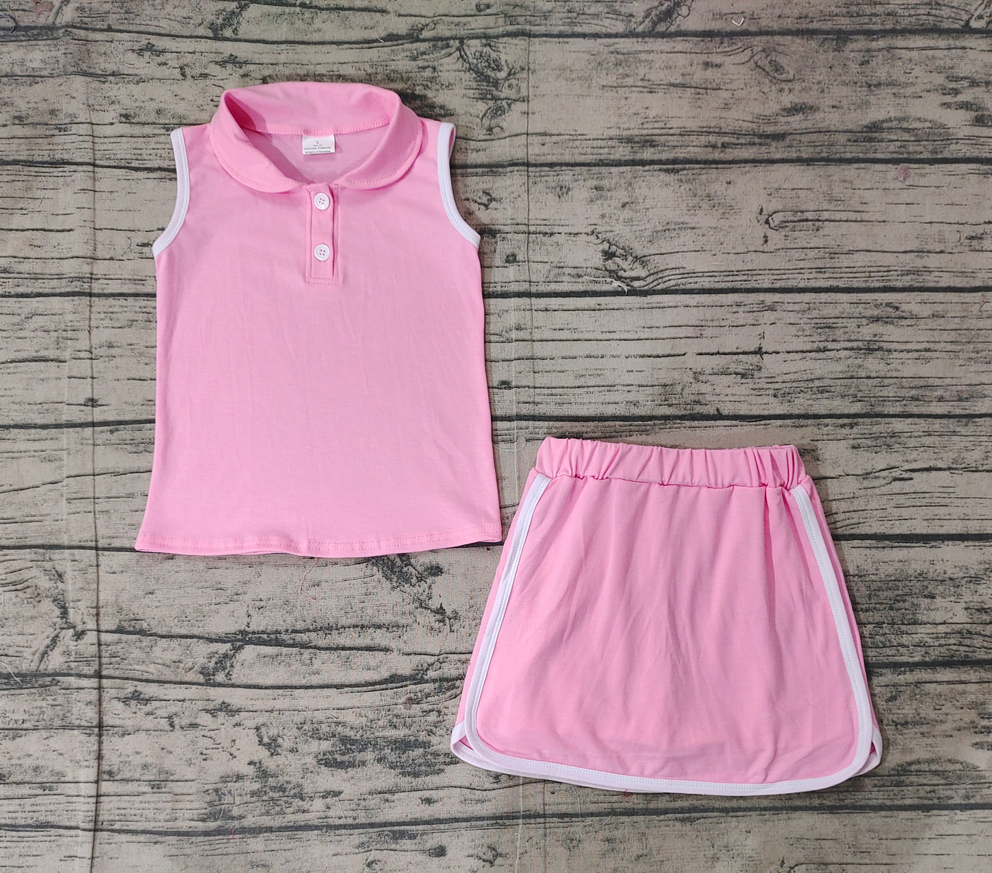 GSD1975 Baby Girls Pink Pullover Top Sports Shorts Clothes Sets   D 3.10
