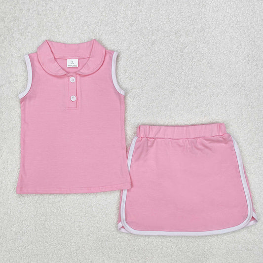 GSD1975 Baby Girls Pink Pullover Top Sports Shorts Clothes Sets   D 3.10
