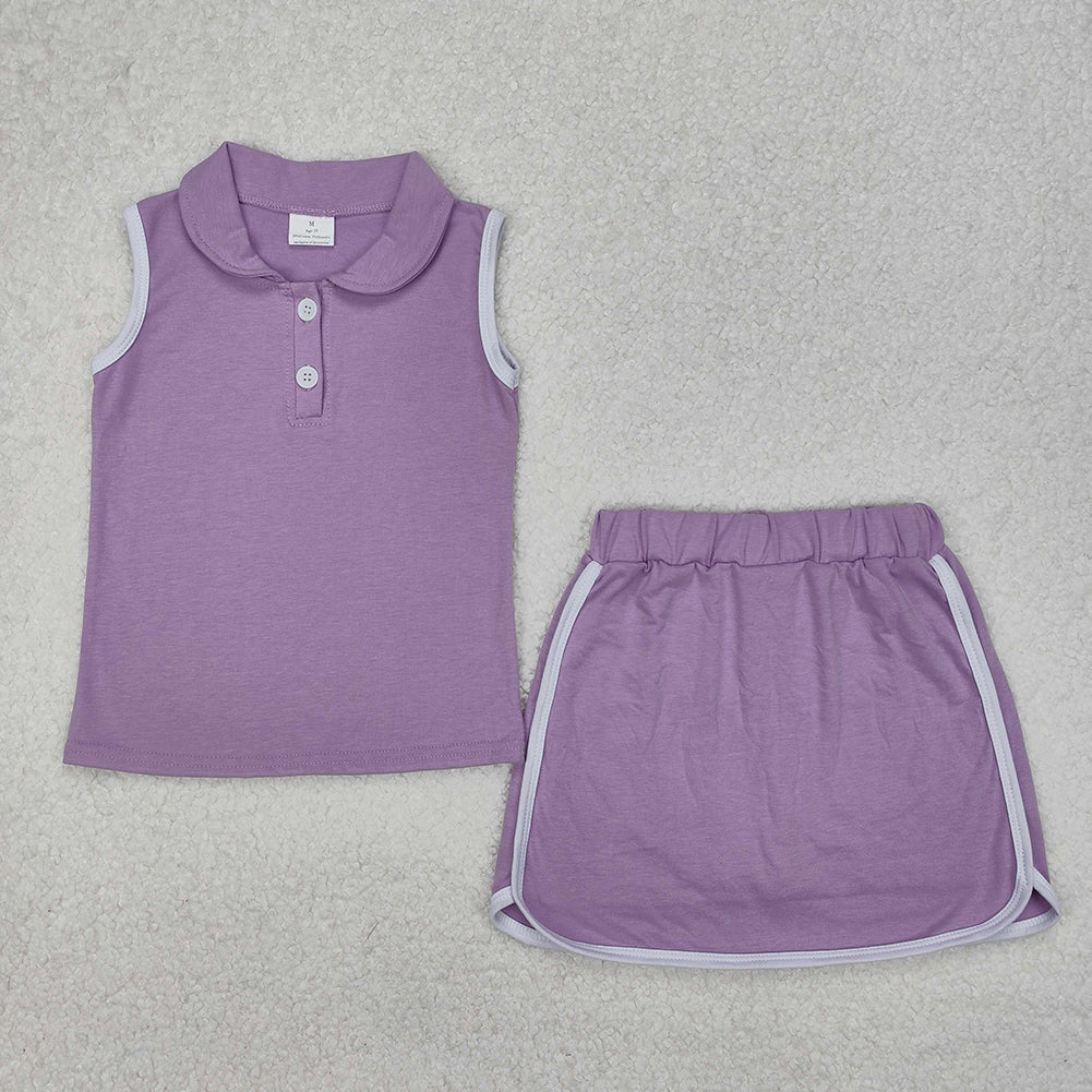 GSD1976  Baby Girls Lavender Pullover Top Sports Shorts Clothes Sets  D 3.13
