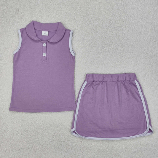 GSD1976  Baby Girls Lavender Pullover Top Sports Shorts Clothes Sets  D 3.13