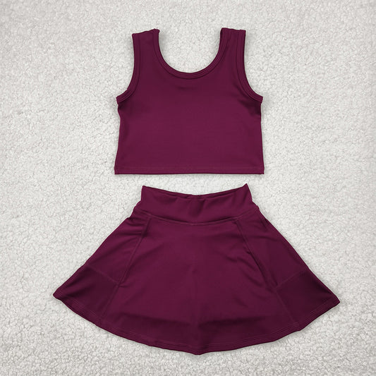 GSD1981 Baby Girls Dark Grey Vest Top Sports Skorts Clothes Sets   D 4.3