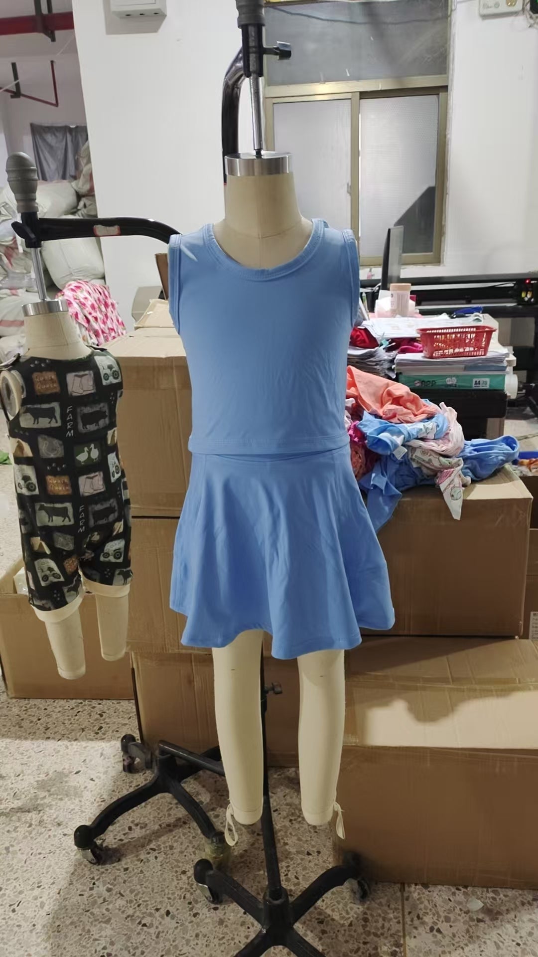 GSD1985 Baby Girls Aqua Blue Vest Top Sports Skorts Clothes Sets  D 4.19