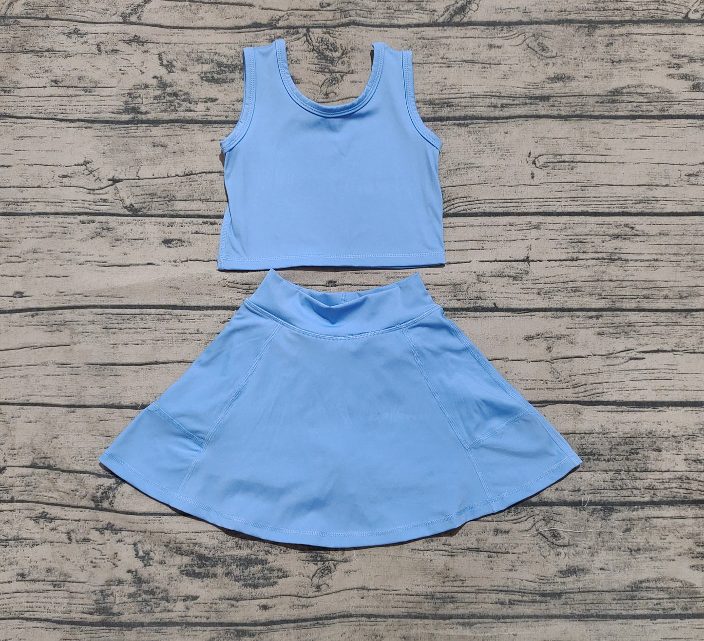GSD1985 Baby Girls Aqua Blue Vest Top Sports Skorts Clothes Sets  D 4.19