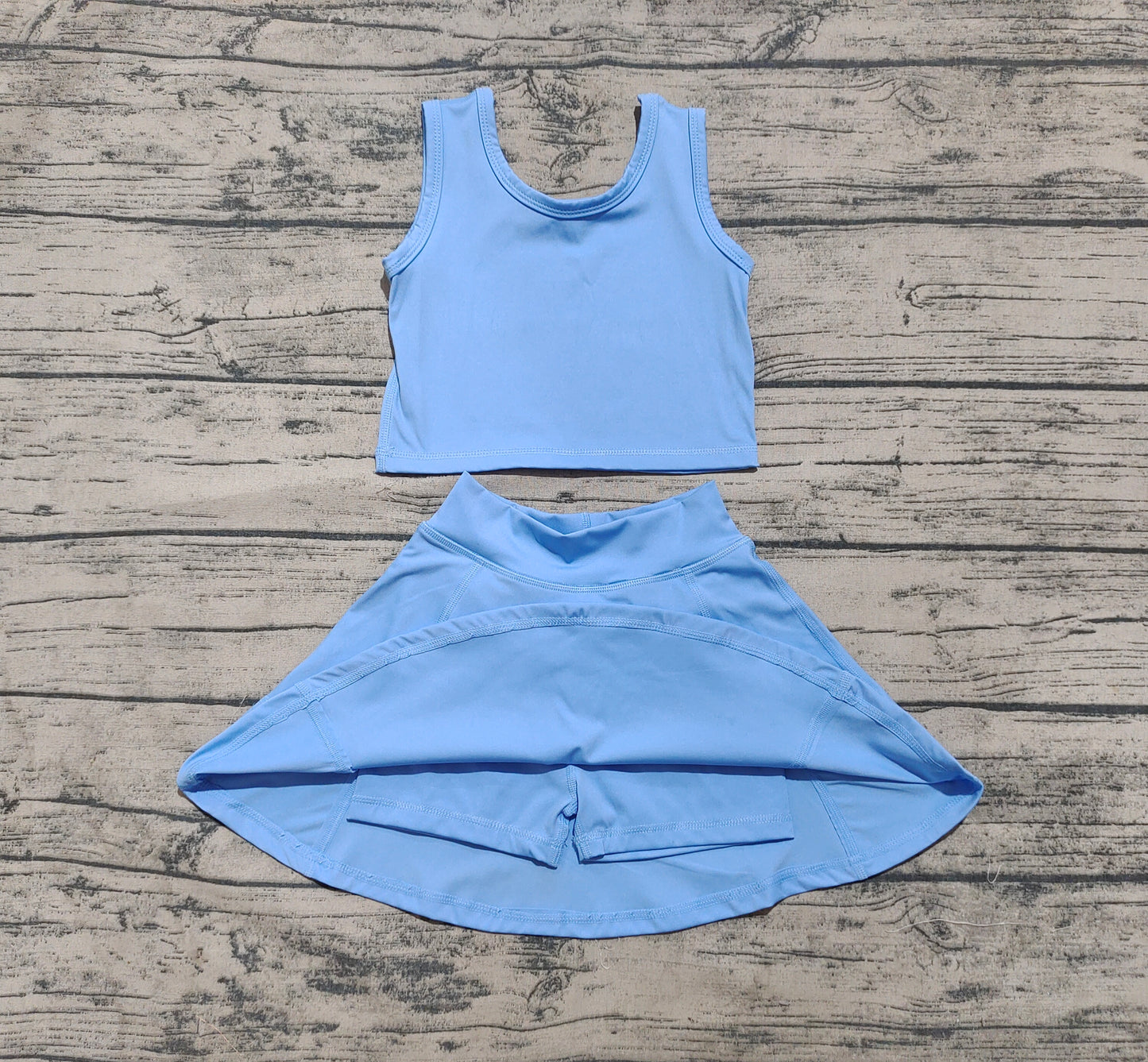 GSD1985 Baby Girls Aqua Blue Vest Top Sports Skorts Clothes Sets  D 4.19