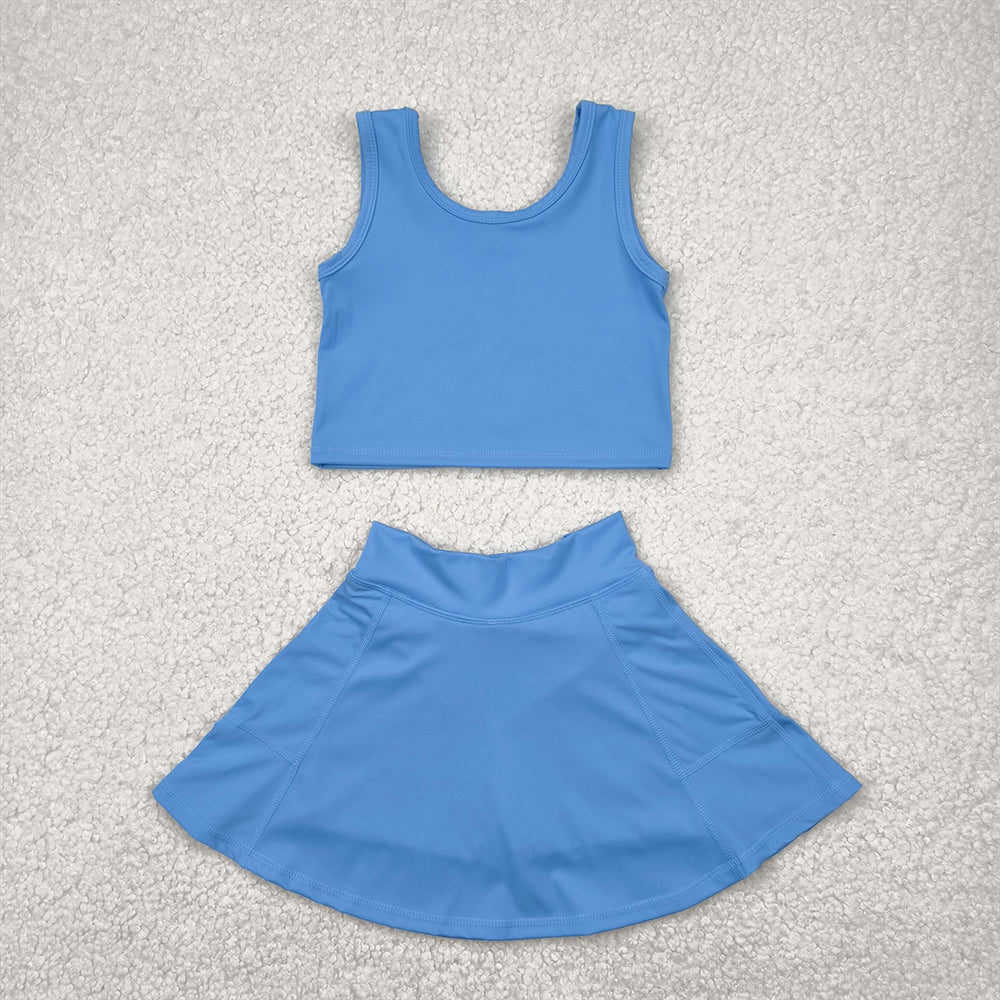 GSD1985 Baby Girls Aqua Blue Vest Top Sports Skorts Clothes Sets  D 4.19