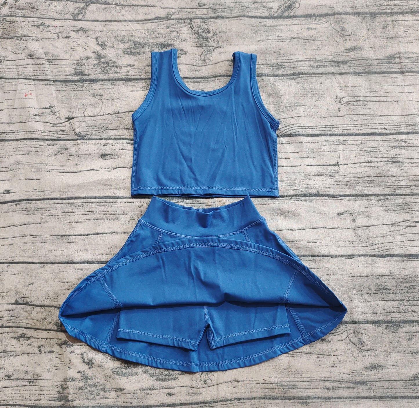 GSD1986 Baby Girls Dark Blue Vest Top Sports Skorts Clothes Sets   D 4.22