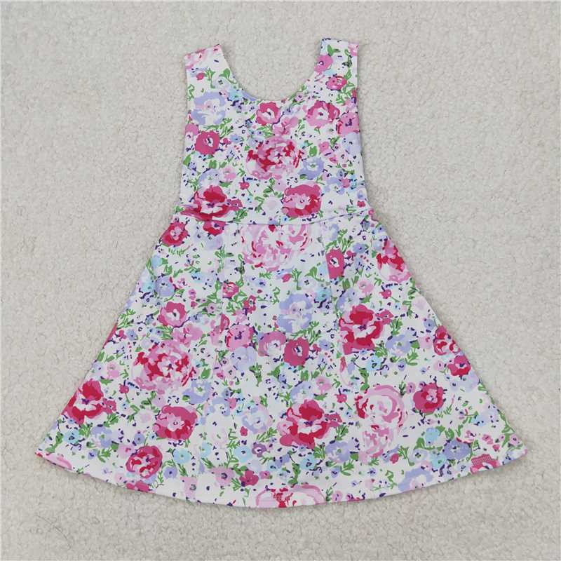 Match 9 Colors Baby Girls Red Flowers Active Yoga Athletic Dresses D 4.9