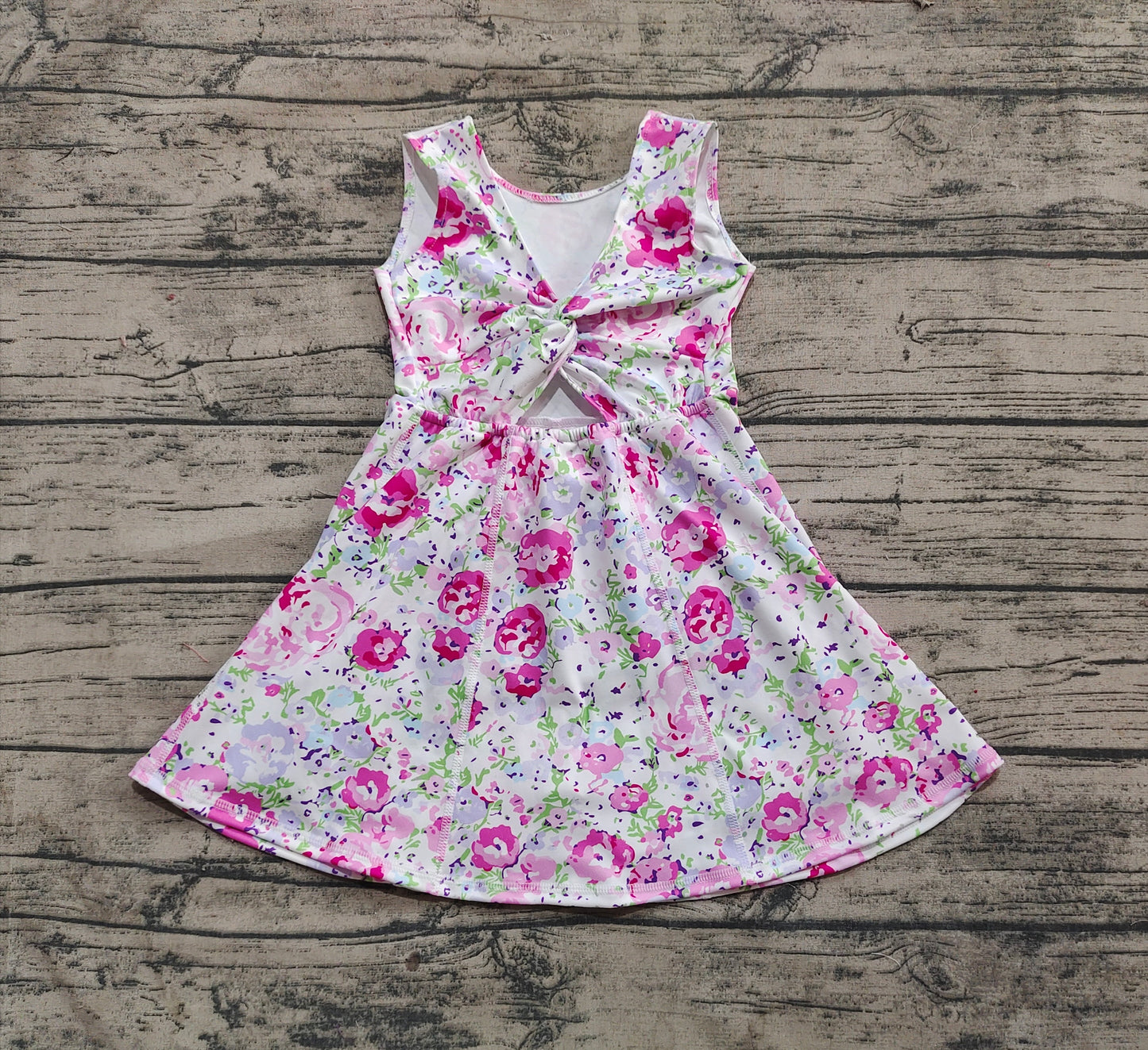 GSD1991 Baby Girls Pink Flowers Sleeveless Athletic Dresses  D 3.27