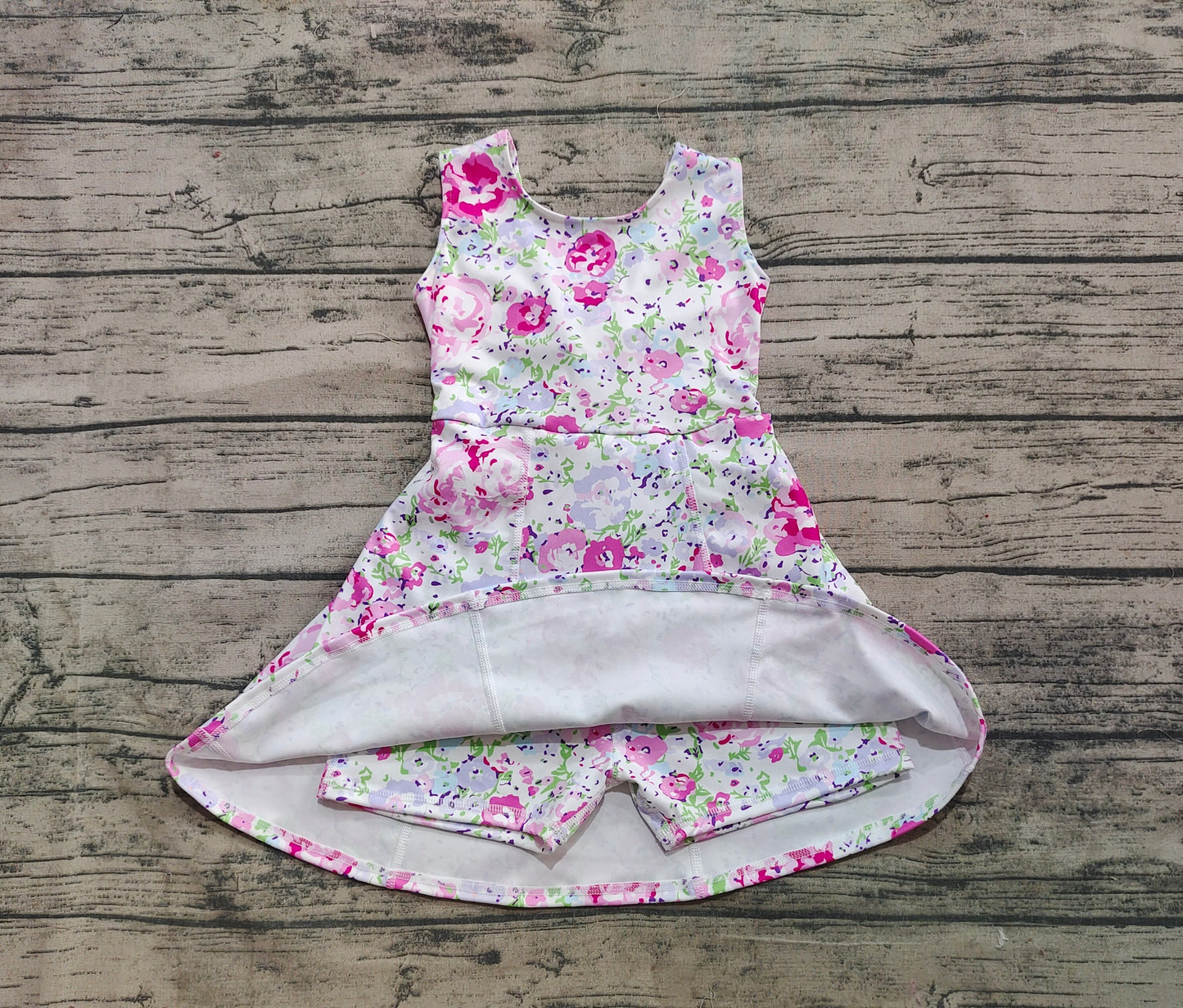 GSD1991 Baby Girls Pink Flowers Sleeveless Athletic Dresses  D 3.27