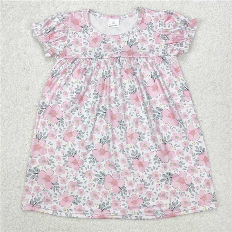 Match Baby Girls Pink Flowers Leaves Tunic Top Ruffle Shorts Clothes Sets Dress D 3.13