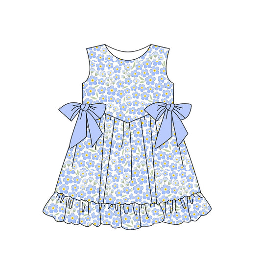presale GSD2032 Blue floral bow sleeveless dress 2025 2.17