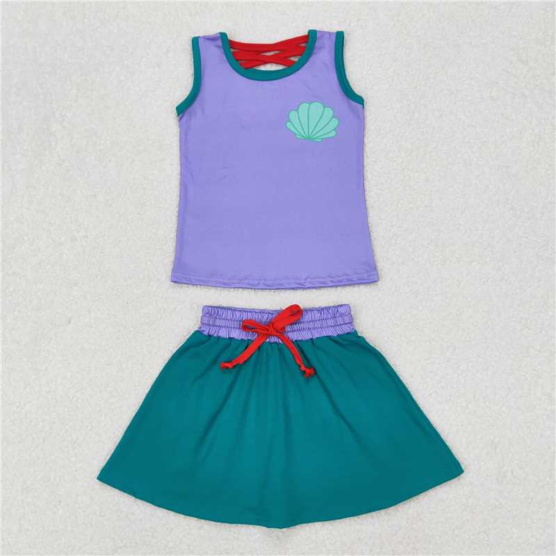 Match 7 Colors Baby Girls Shirt Skorts Skirts Outfits D 4.9