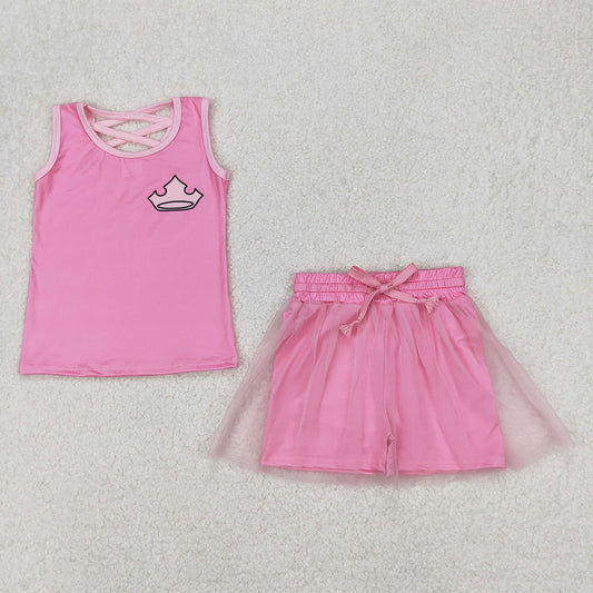 GSD2066 Baby Girls Pink Craw Shirt Skirt Clothes Sets D 3.24