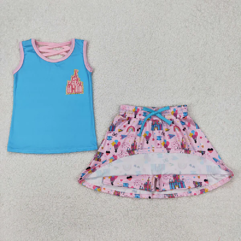 Match 7 Colors Baby Girls Shirt Skorts Skirts Outfits D 4.9