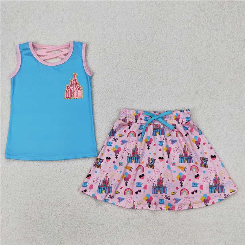 Match 7 Colors Baby Girls Shirt Skorts Skirts Outfits D 4.9