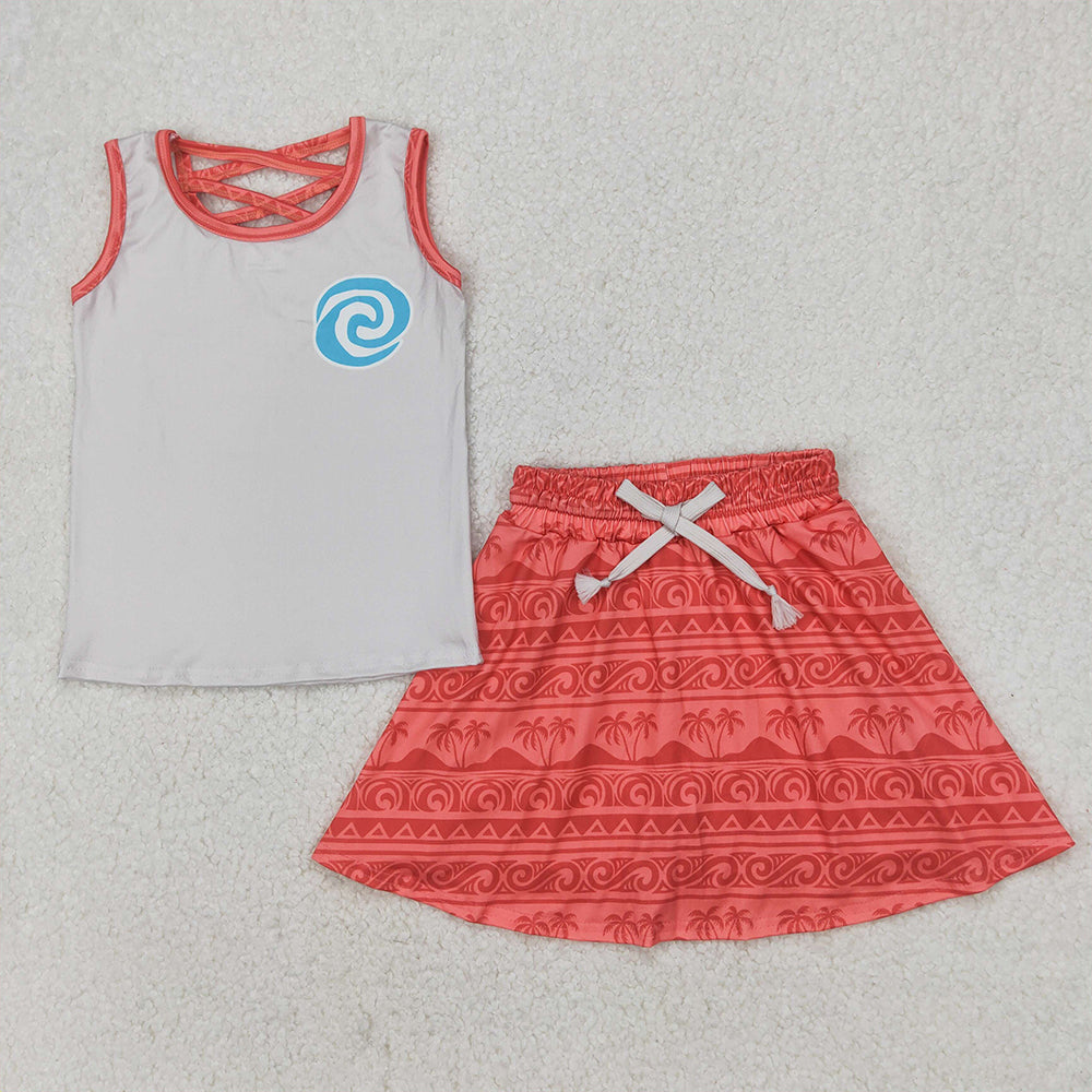 GSD2073 Baby Girls Island Shirt Skirt Clothes Sets