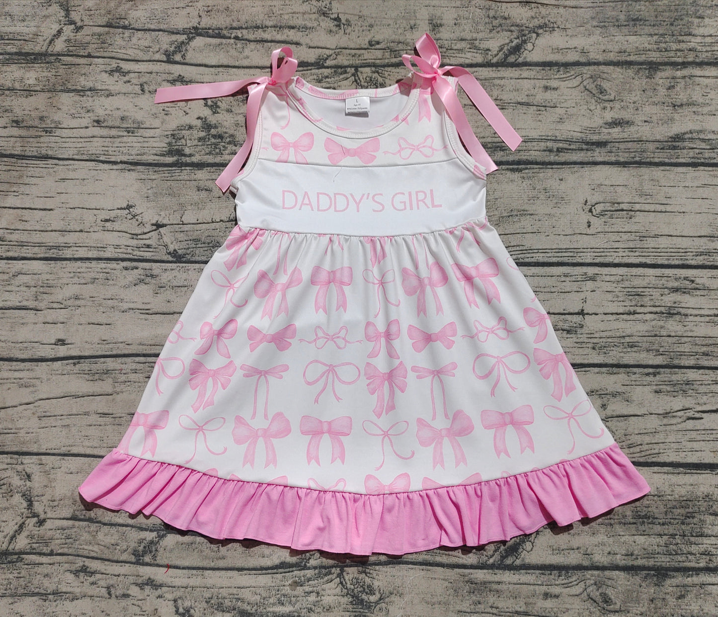 GSD2080  Baby Girls Daddy's Girl Bows Knee Length Dresses D 4.1