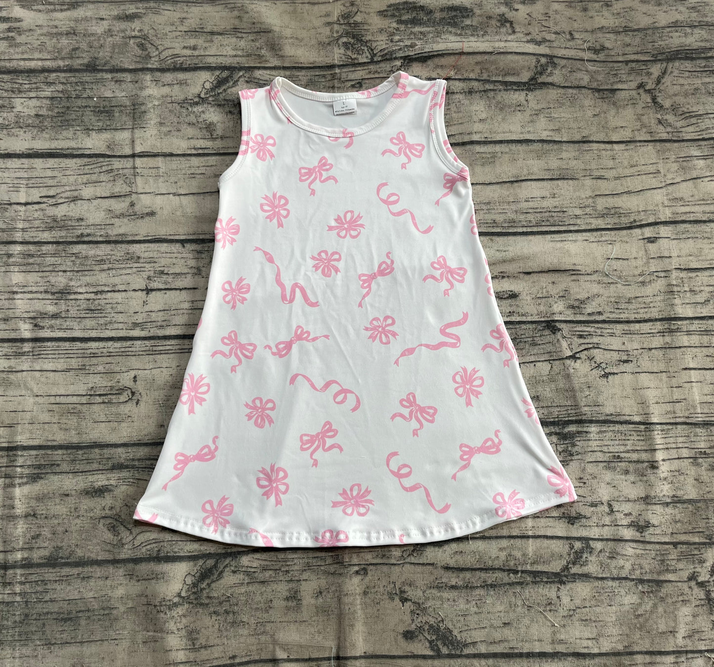 GSD2083  Baby Girls Pink Bows Sleeveless Knee Length Dresses   D 4.21