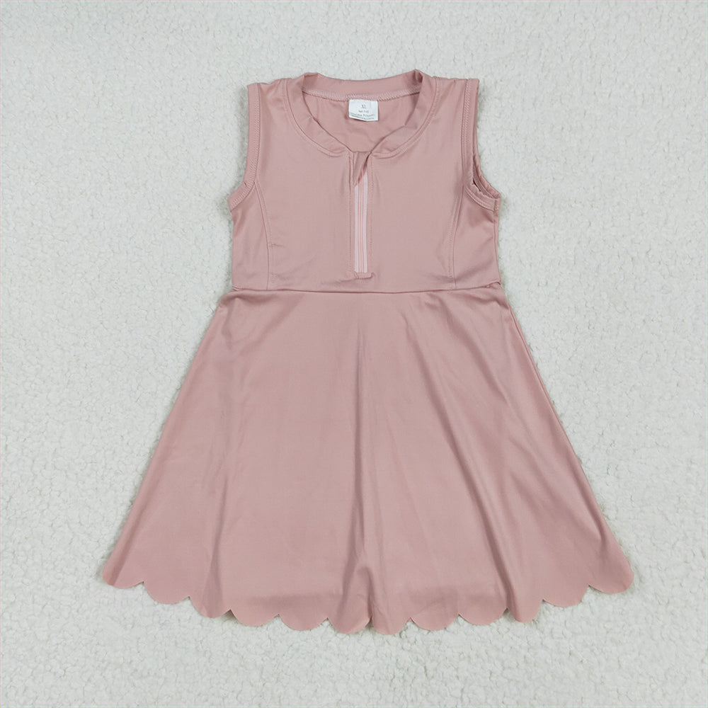 GSD2086 Baby Girls Light Pink Yoga Zip Active Wear Skort Knee Length Dresses D 4.11