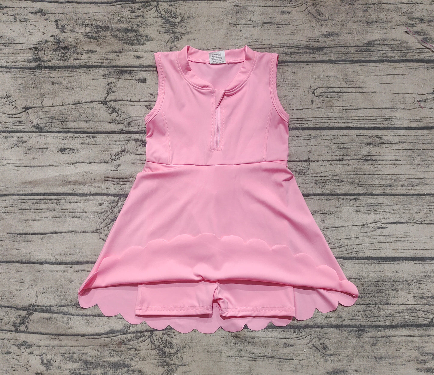 GSD2087 Baby Girls Pink Yoga Zip Active Wear Skort Knee Length Dresses  D 4.11