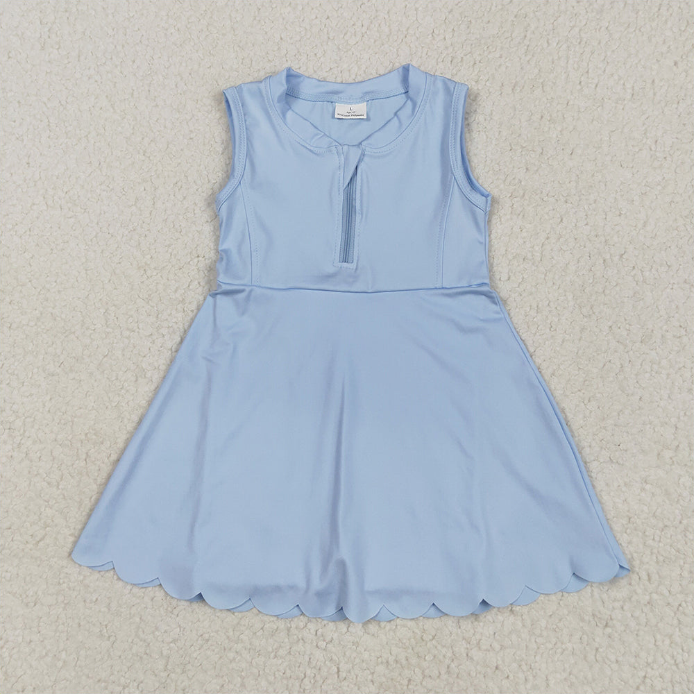 GSD2088  Baby Girls Blue Yoga Zip Active Wear Skort Knee Length Dresses D 4.11