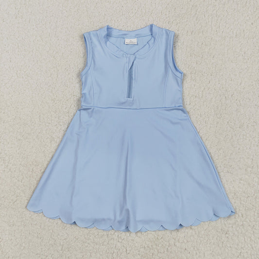 GSD2088  Baby Girls Blue Yoga Zip Active Wear Skort Knee Length Dresses D 4.11