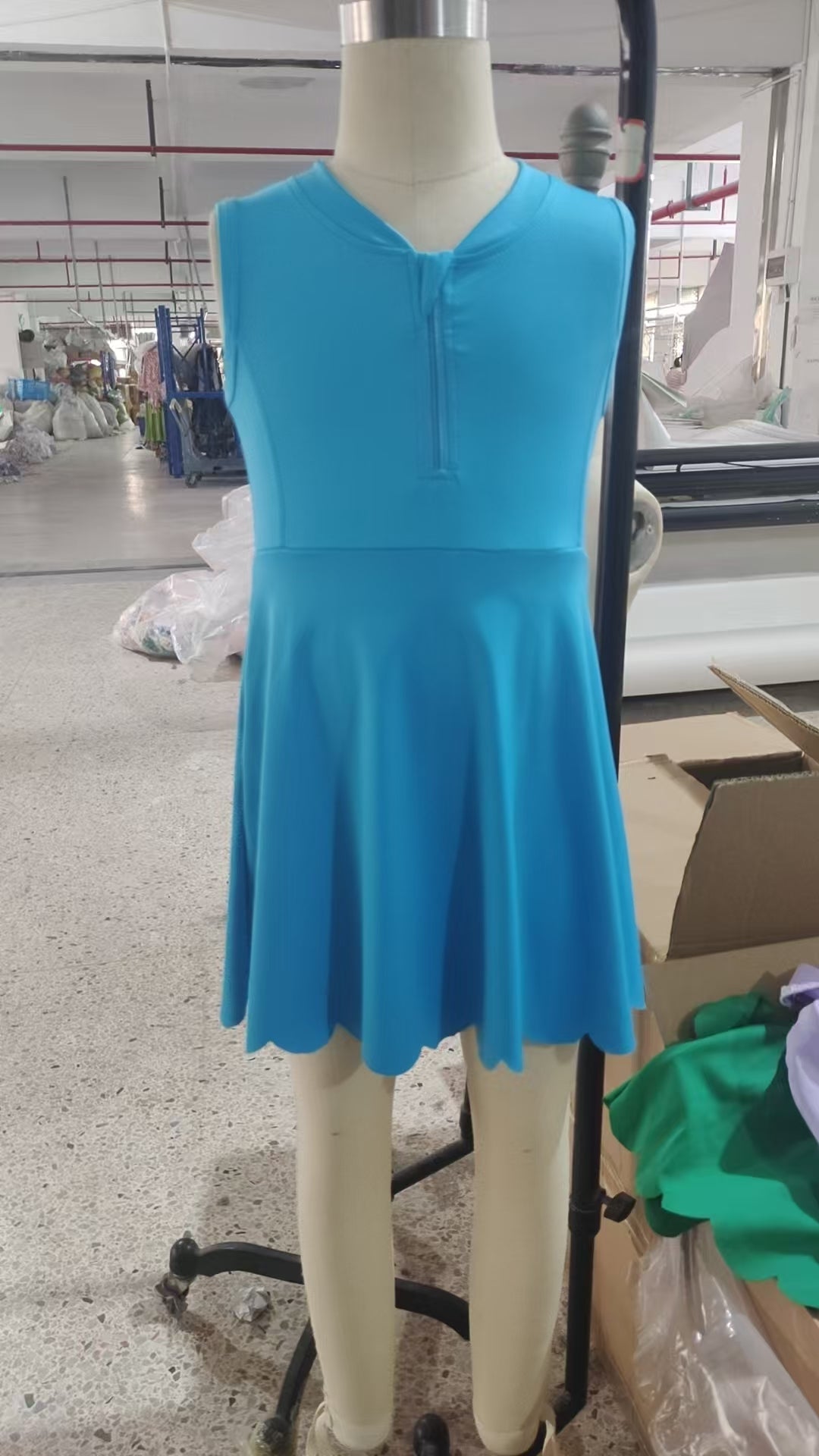 GSD2090  Baby Girls Blue Yoga Zip Active Wear Skort Knee Length Dresses D 4.11