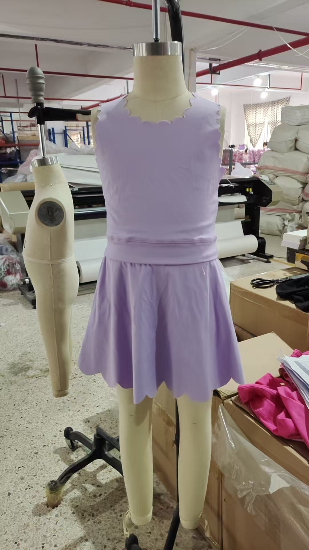 GSD2095  Baby Girls Lavender Yoga Vest Skirt Active Wear Clothes Sets D 5.28