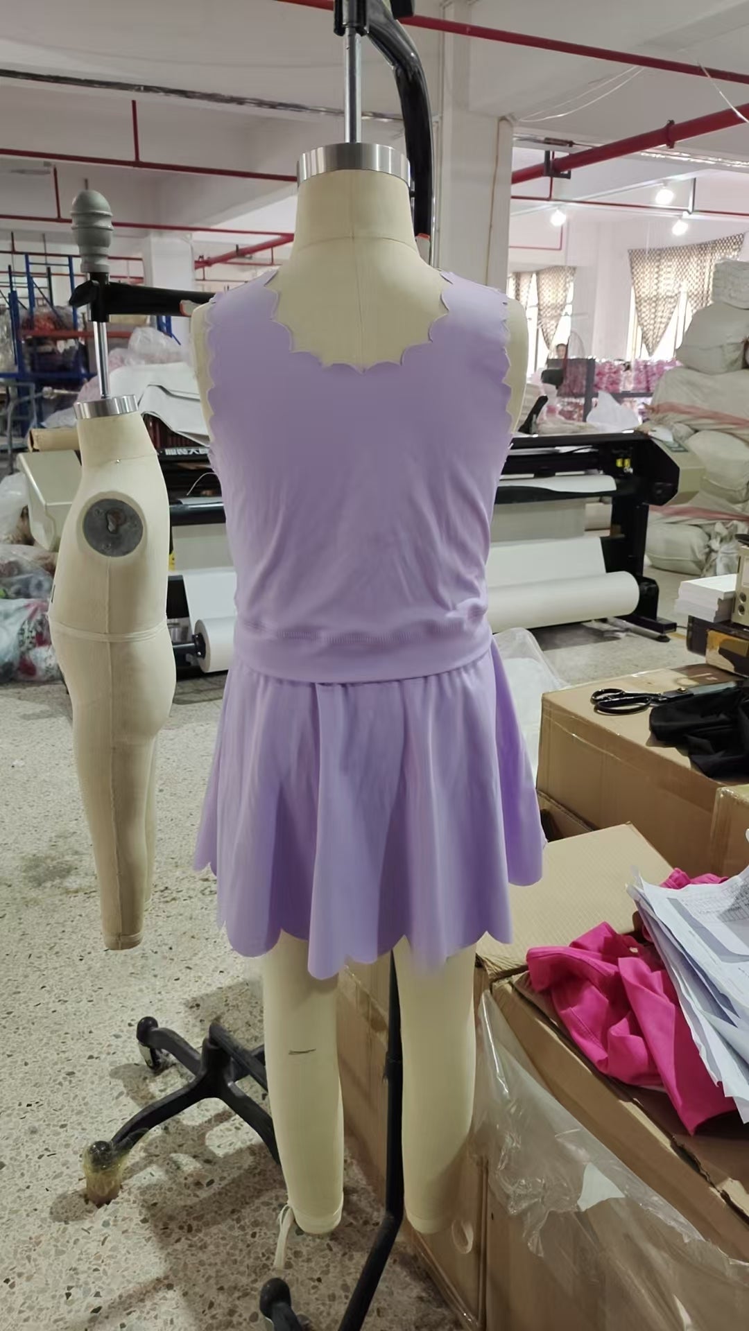 GSD2095  Baby Girls Lavender Yoga Vest Skirt Active Wear Clothes Sets D 5.28