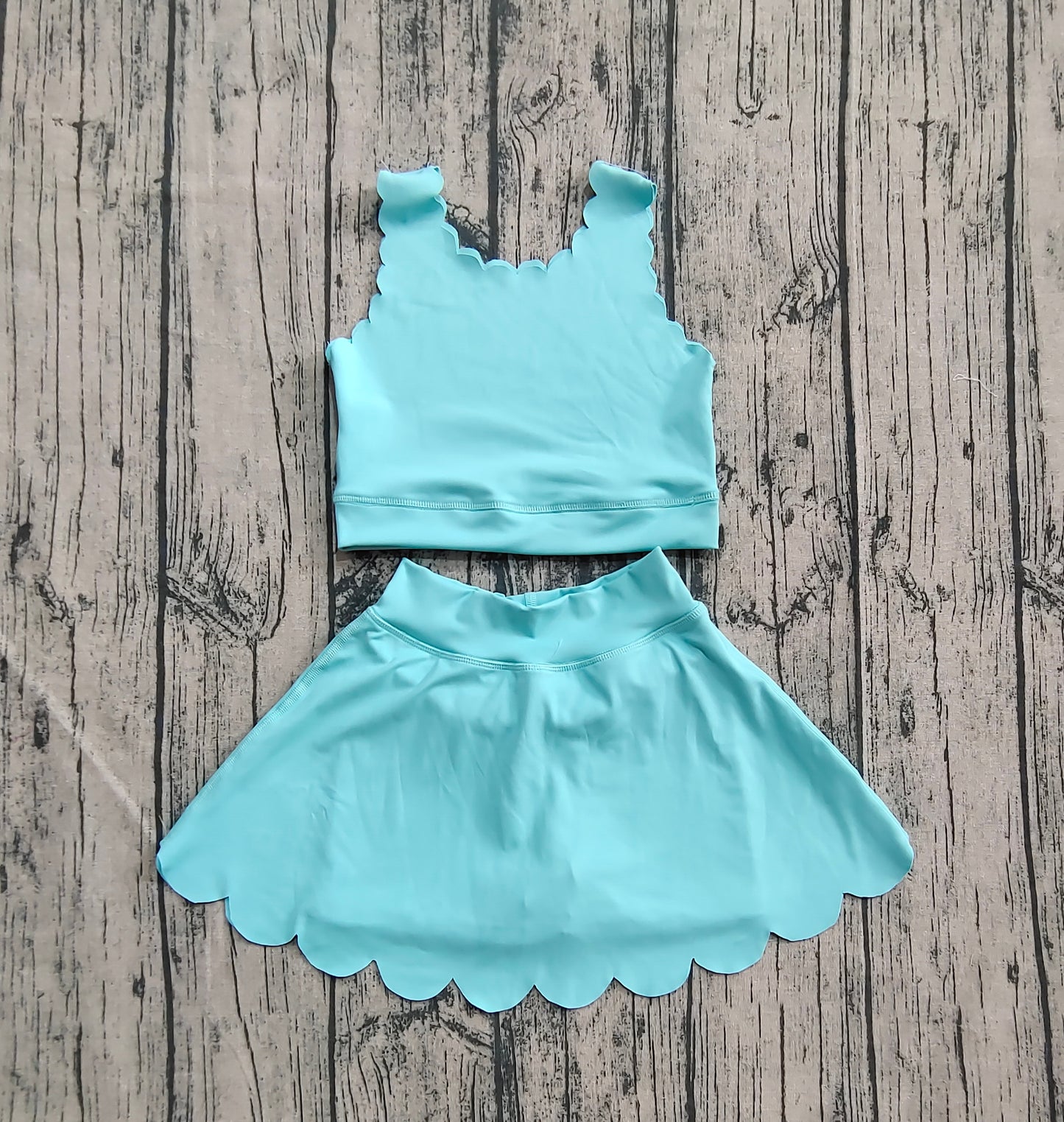 GSD2096 Baby Girls Aqua Yoga Vest Skirt Active Wear Clothes Sets  D 6.17
