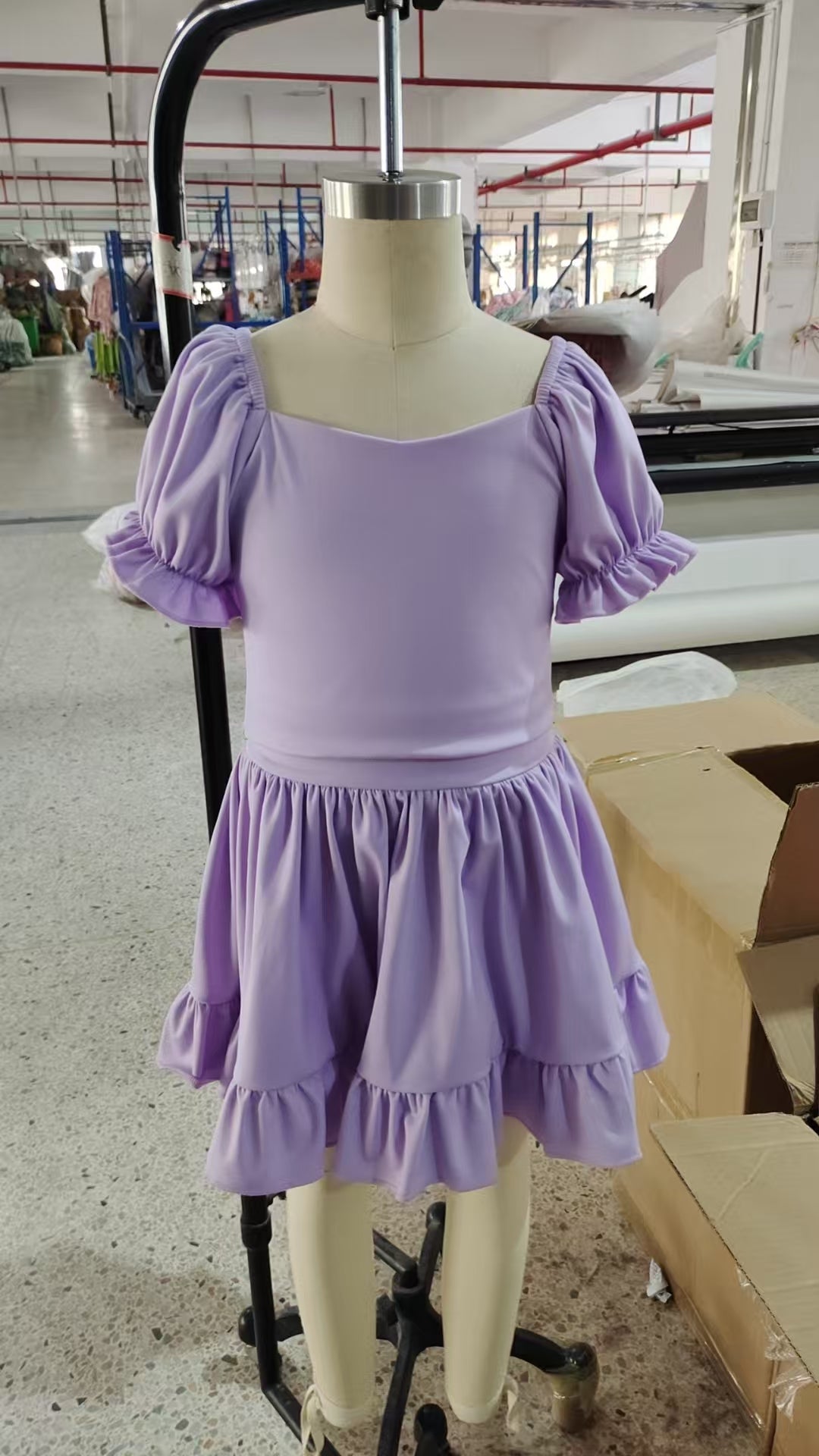 GSD2099 Baby Girls Lavender Yoga Shirt Skirt Active Wear Clothes Sets   D 4.8