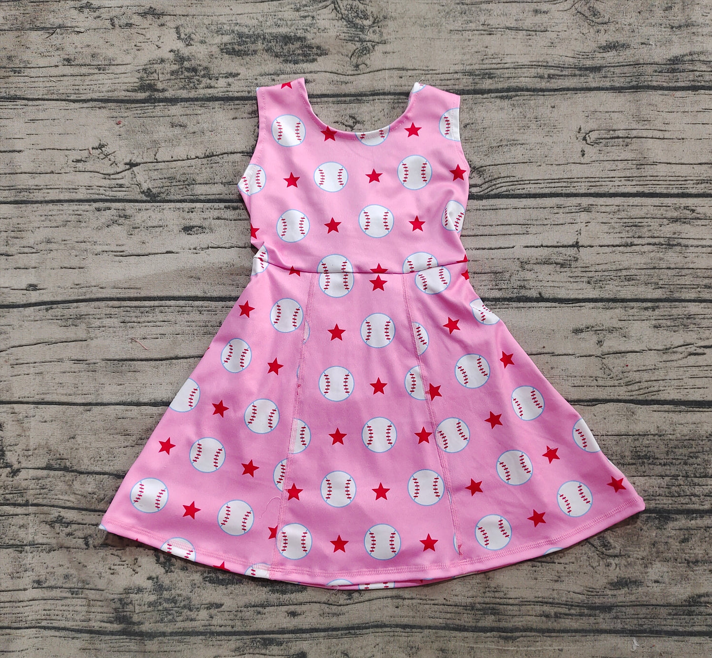 GSD2135  Baby Girls Baseball Stars Yoga Active Wear Skort Knee Length Dresses D 3.21