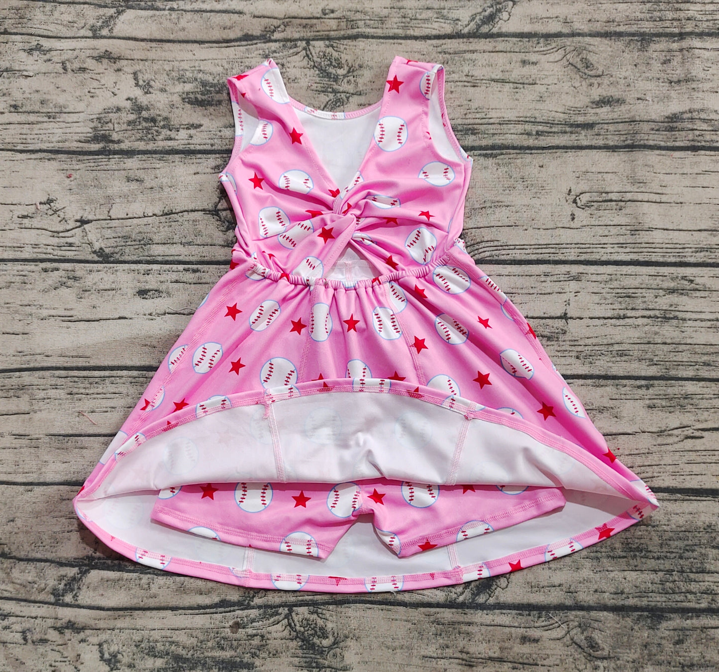 GSD2135  Baby Girls Baseball Stars Yoga Active Wear Skort Knee Length Dresses D 3.21