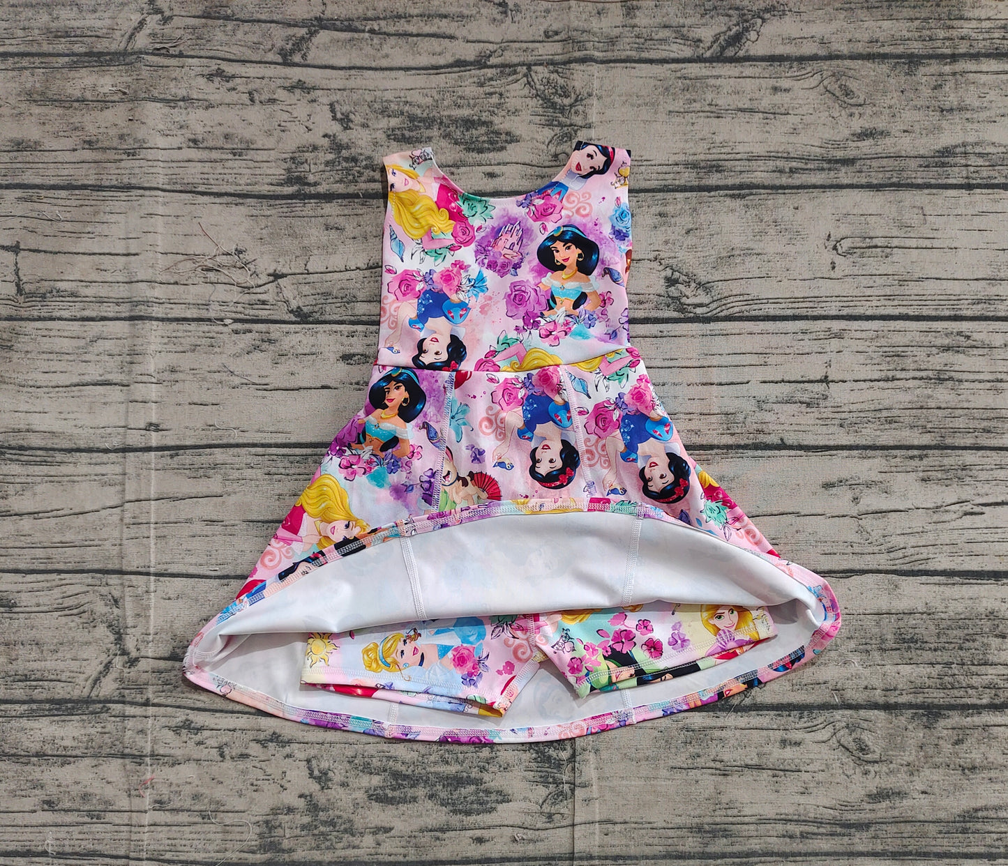 GSD2136  Baby Girls Princess Flowers Yoga Active Wear Skort Knee Length Dresses D 3.21