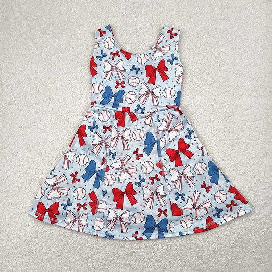 GSD2150  Baby Girls Baseball 4th Of July Yoga Active Wear Skort Knee Length Dresses D 4.10